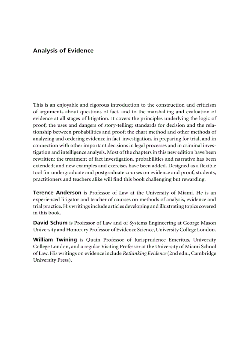 image for page Analysis of Evidence 2nd Edition
