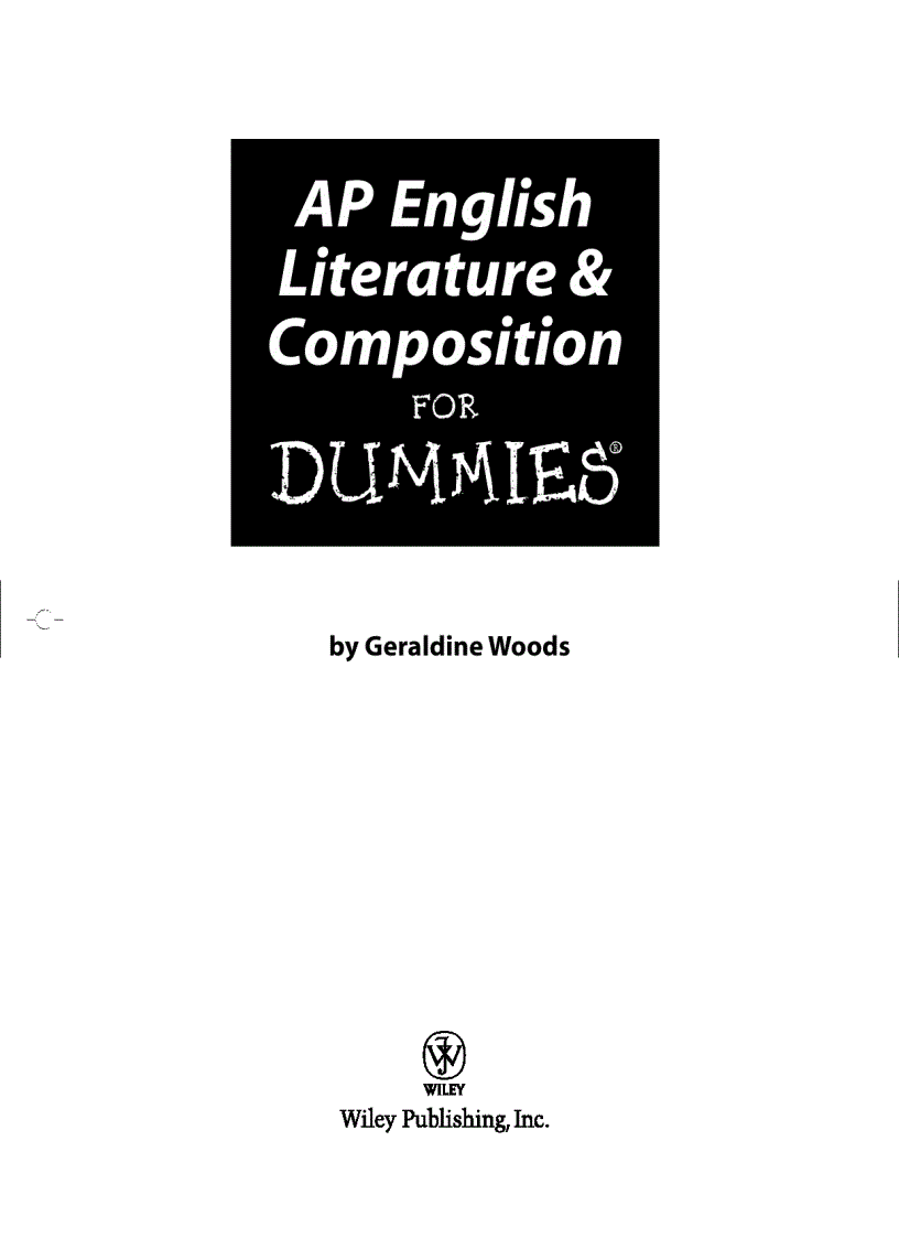 AP English Literature and Composition For Dummies