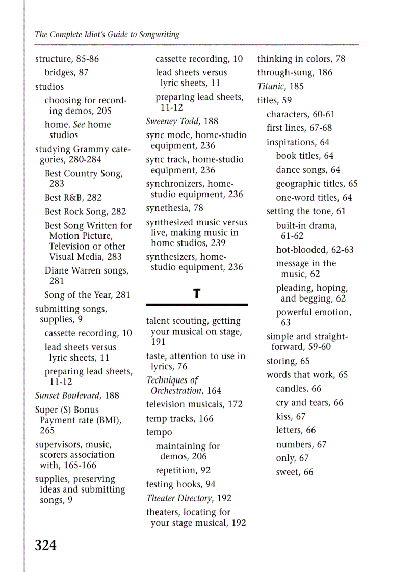 image for page Complete Idiot s Guide to Songwriting