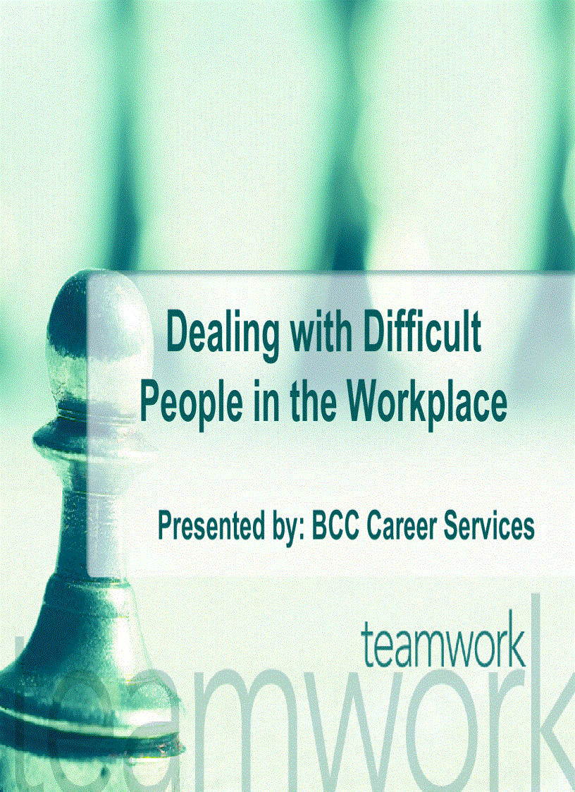 image for page Dealing with Difficult People in the Workplace
