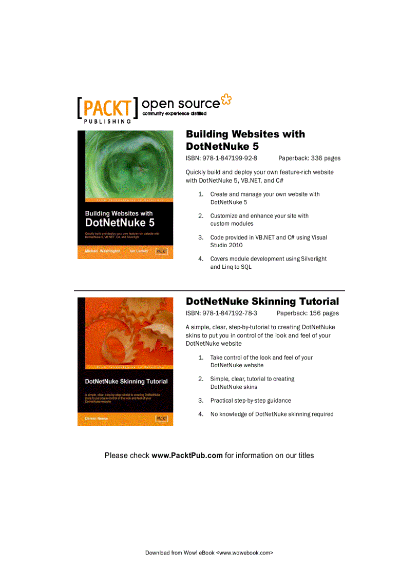 image for page DotNetNuke 5 4 Cookbook