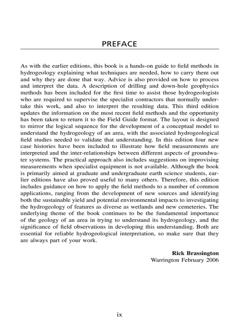 image for page Field Hydrogeology Geological Field Guide 3rd Ed