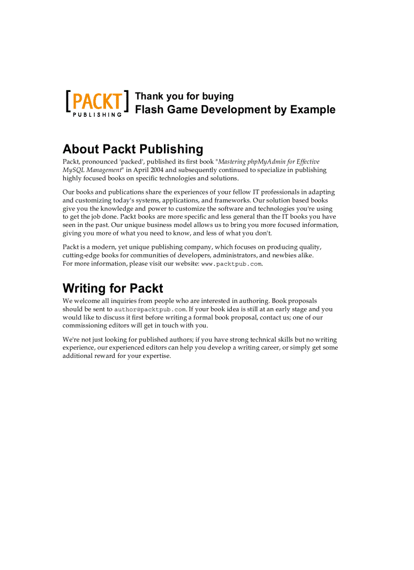 image for page Flash Game Development by Example