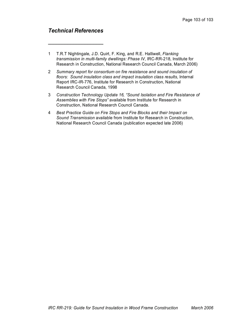 image for page Guide for Sound Insulation in Wood Frame Construction
