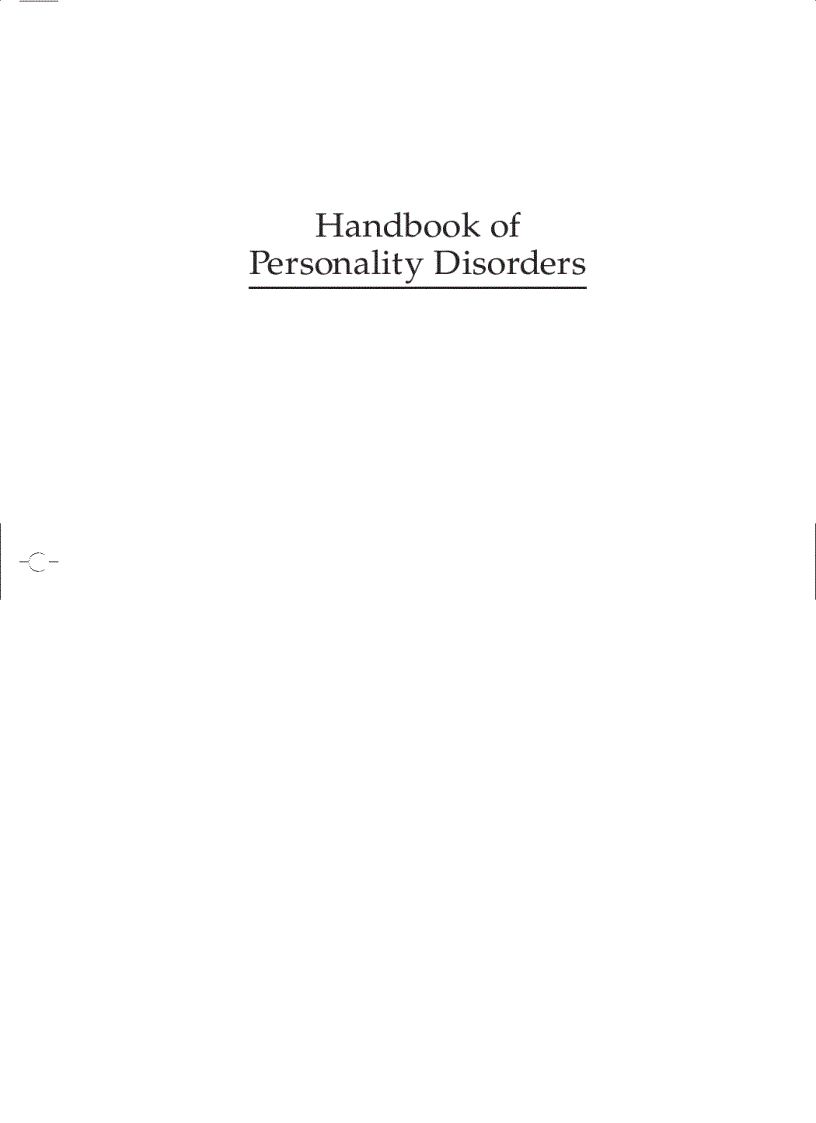 image for page Handbook of Personality Disorders Theory and Practice