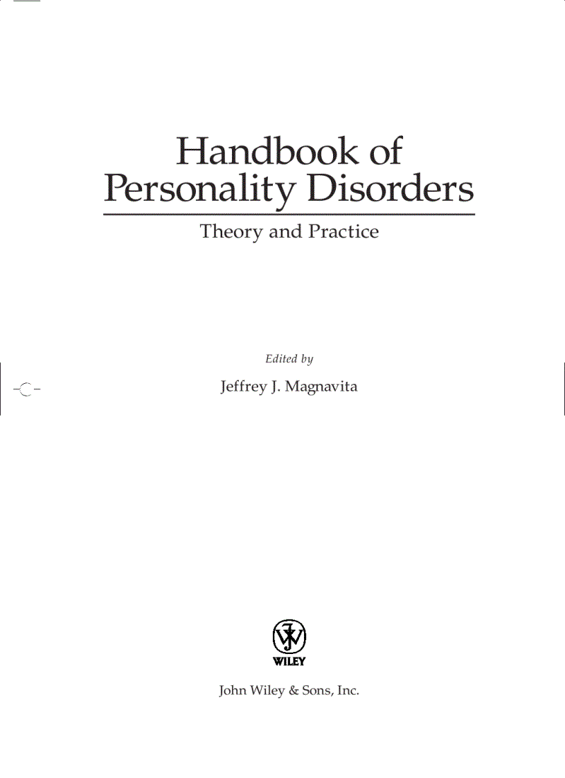 image for page Handbook of Personality Disorders Theory and Practice