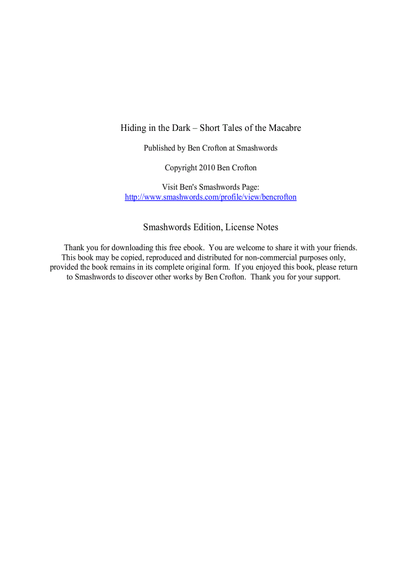 image for page Hiding in the Dark Short Tales of the Macabre