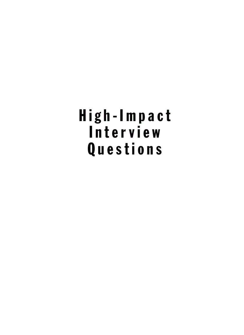 image for page High Impact Interview Questions