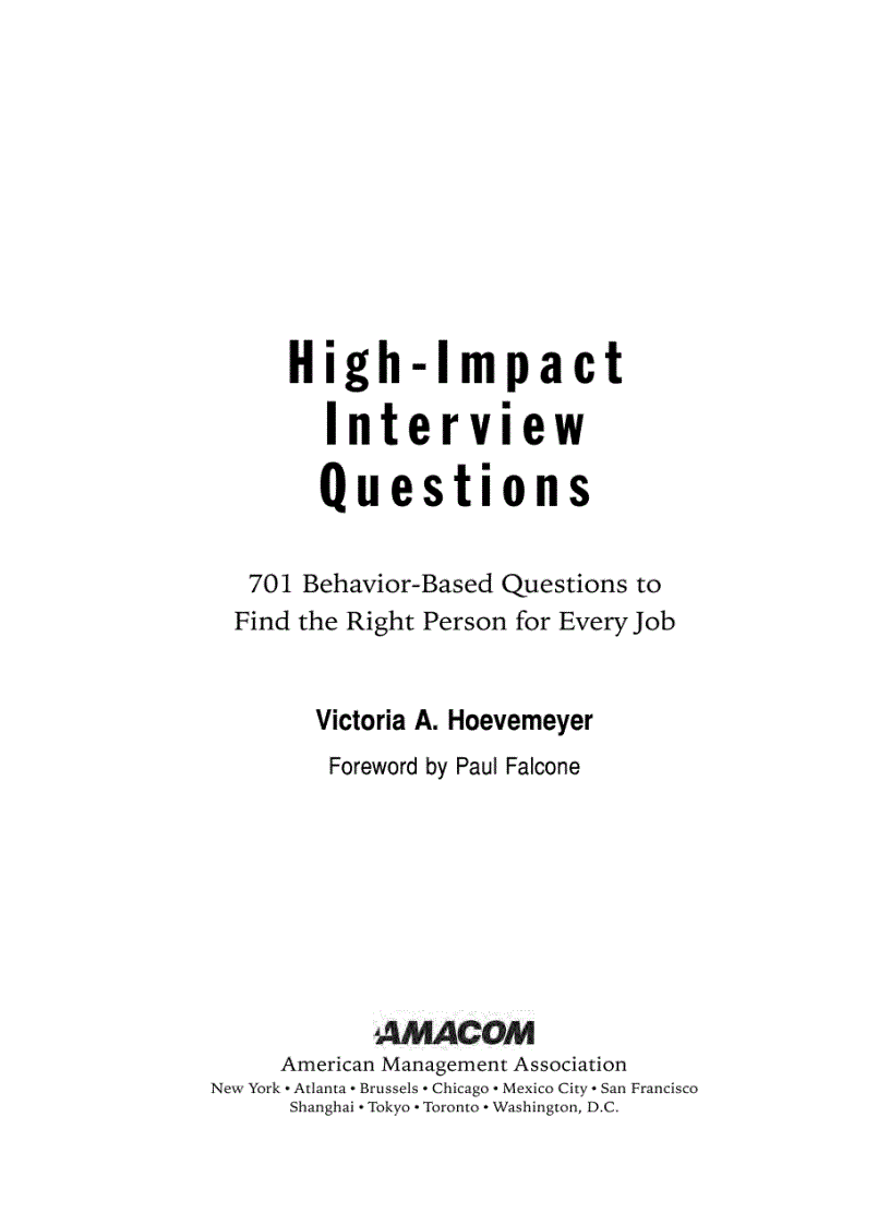 image for page High Impact Interview Questions