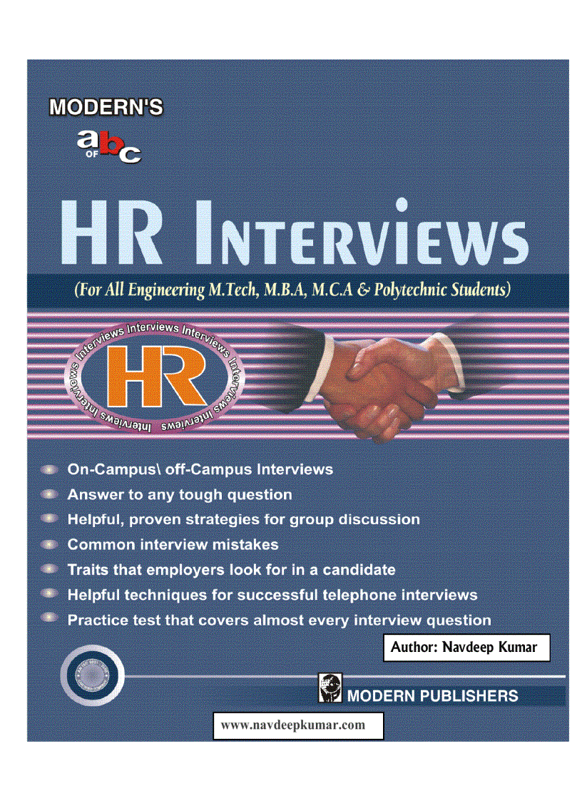 image for page HR Interviews for Freshers by Navdeep Kumar