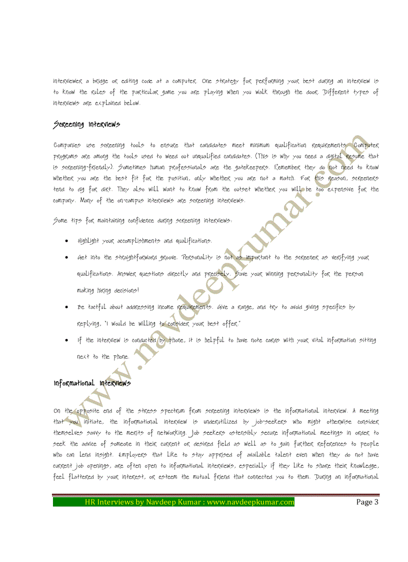 image for page HR Interviews for Freshers by Navdeep Kumar