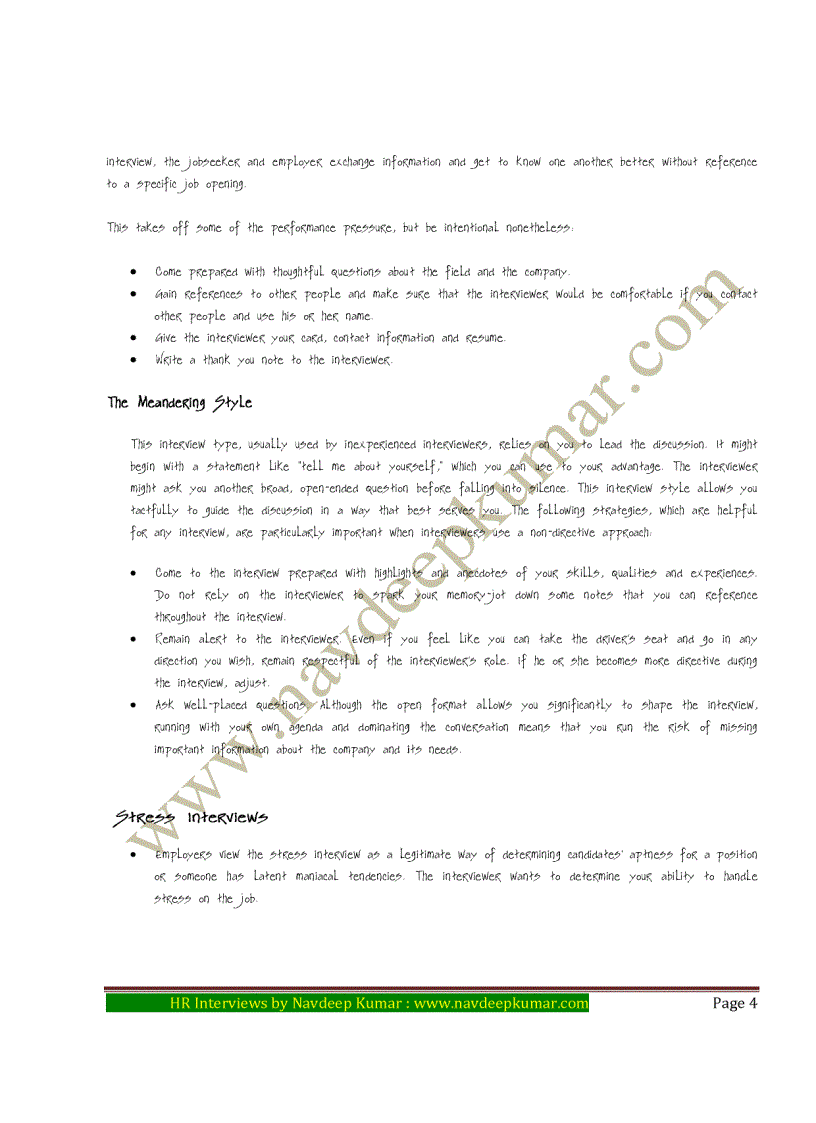 image for page HR Interviews for Freshers by Navdeep Kumar