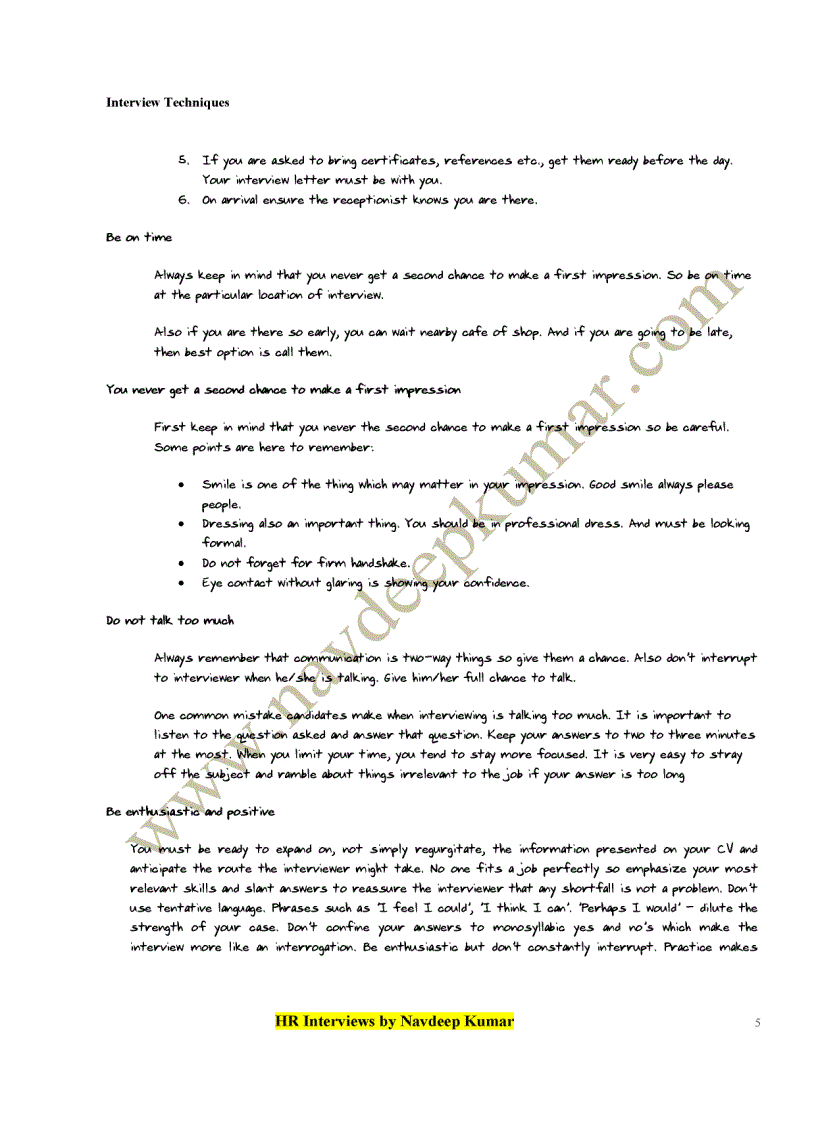 image for page HR Interviews for Freshers by Navdeep Kumar