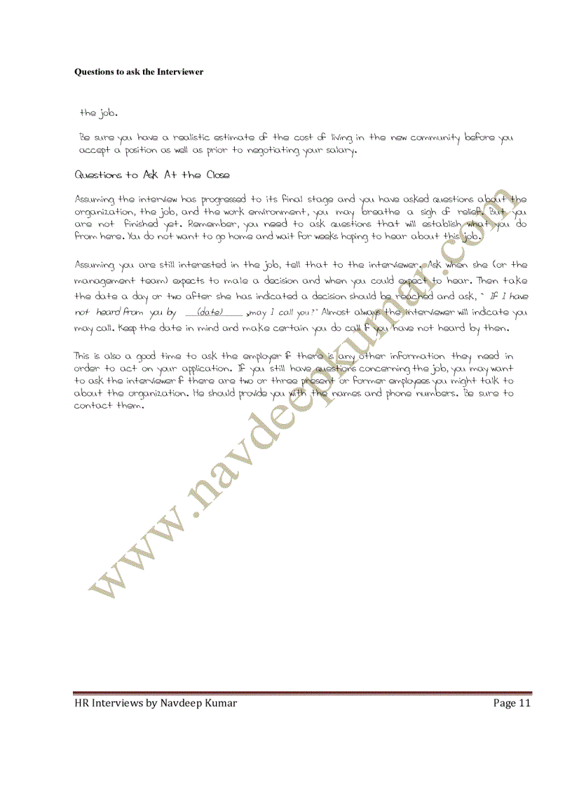 image for page HR Interviews for Freshers by Navdeep Kumar