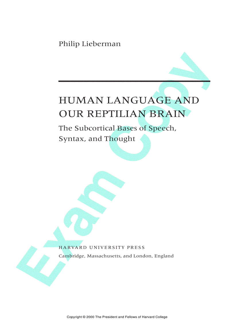 image for page Human Language and Our Reptilian Brain