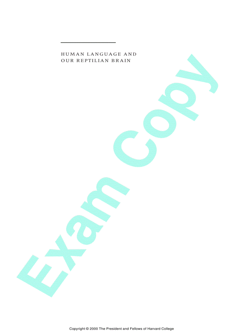 image for page Human Language and Our Reptilian Brain