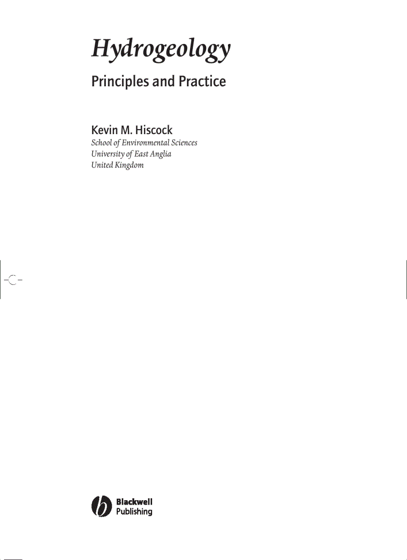 image for page Hydrogeology Principles and Practice