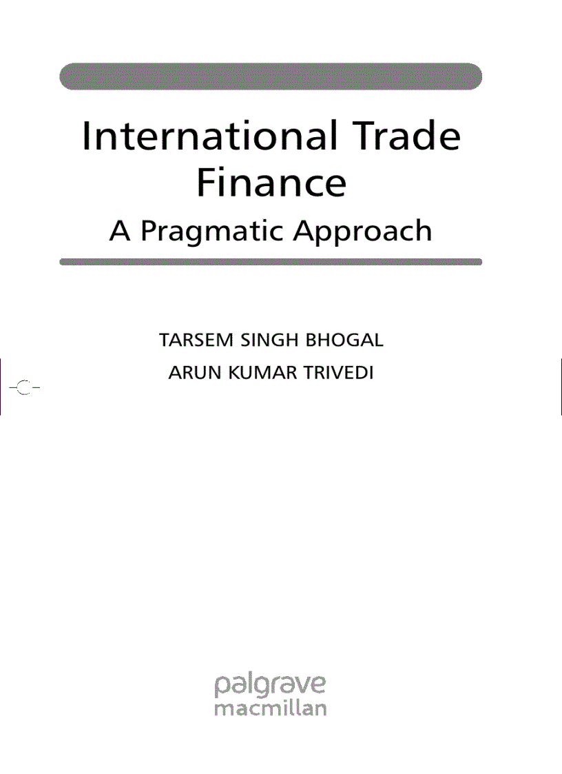 International Trade Finance A Pragmatic Approach