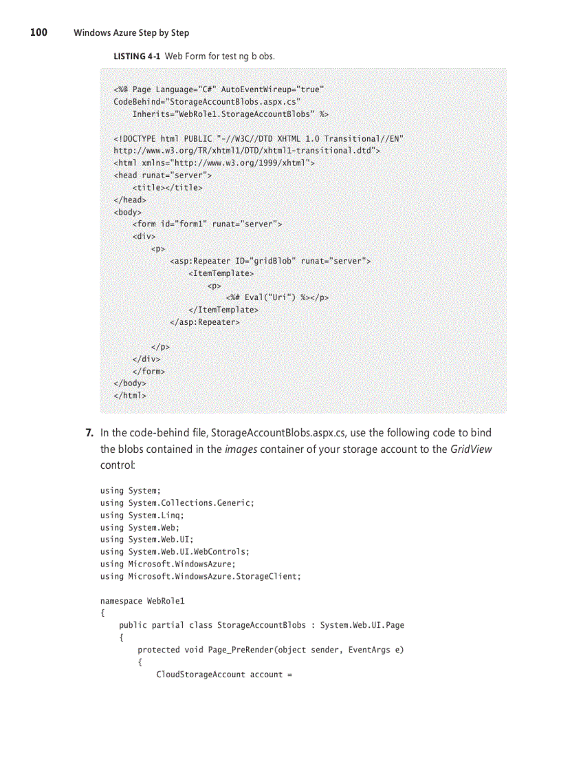 image for page Microsoft Windows Azure Step by Step by Roberto Brunetti