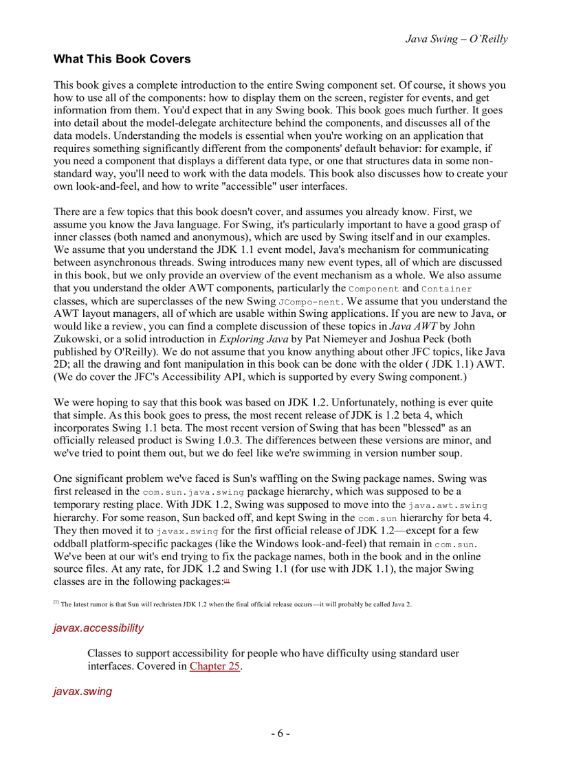 image for page O Reilly Java Swing Fisrt Edition