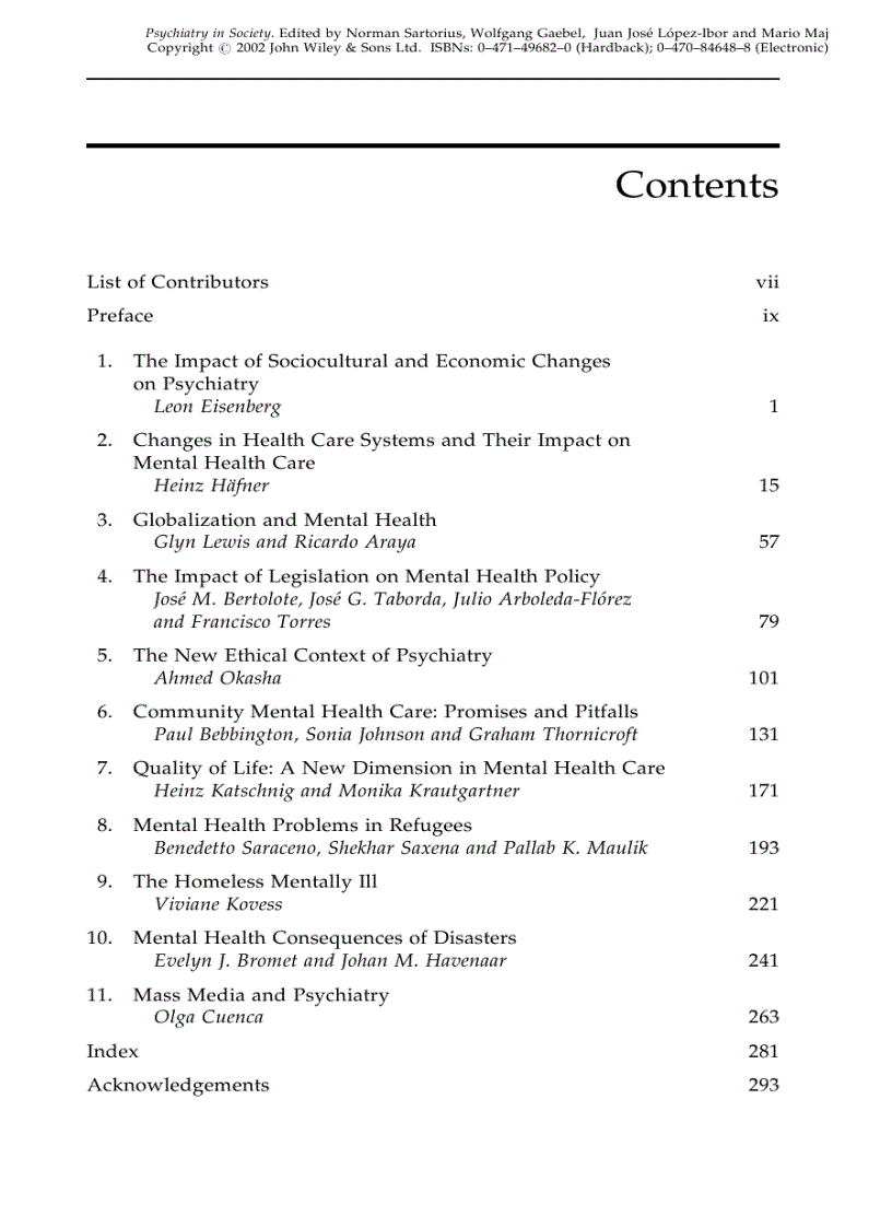 image for page Psychiatry in Society 1st Edition