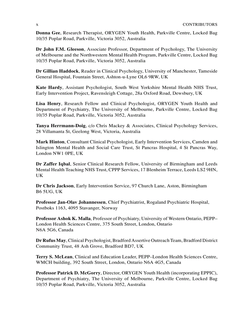 image for page Psychological Interventions in Early Psychosis