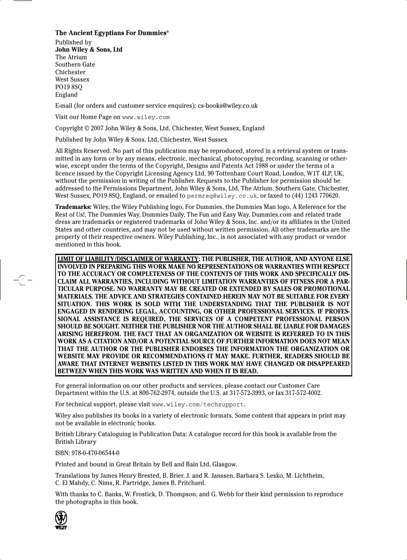 image for page The Ancient Egyptians For Dummies