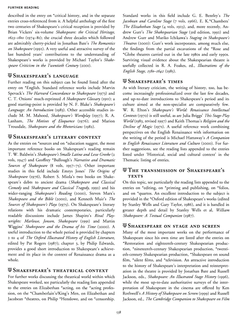 image for page The Oxford Companion to Shakespeare