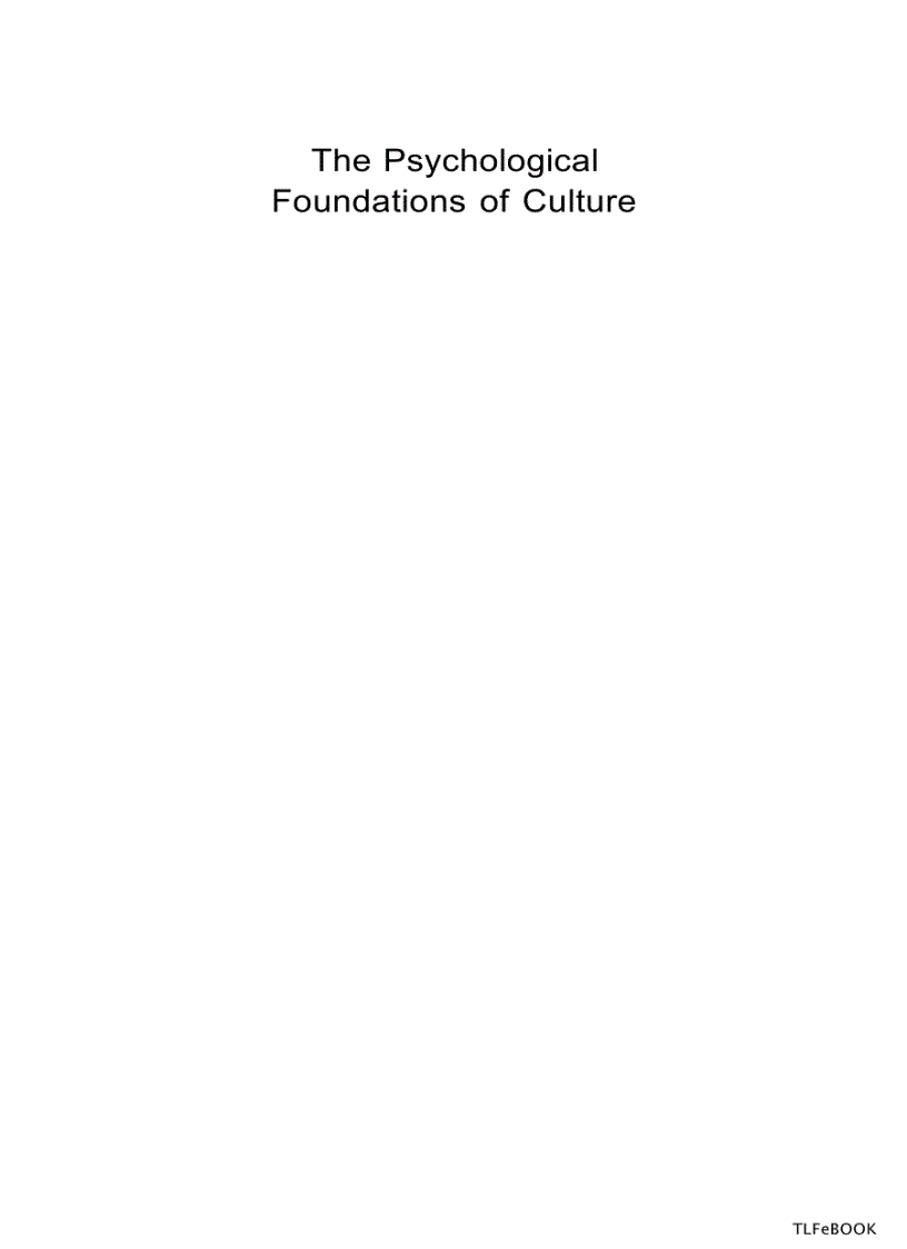 image for page The Psychological Foundations of Culture