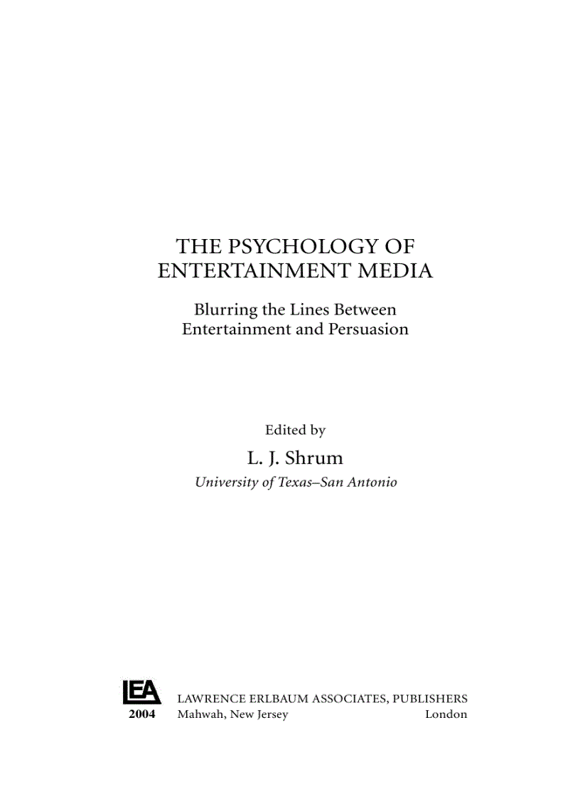 image for page The Psychology of Entertainment Media