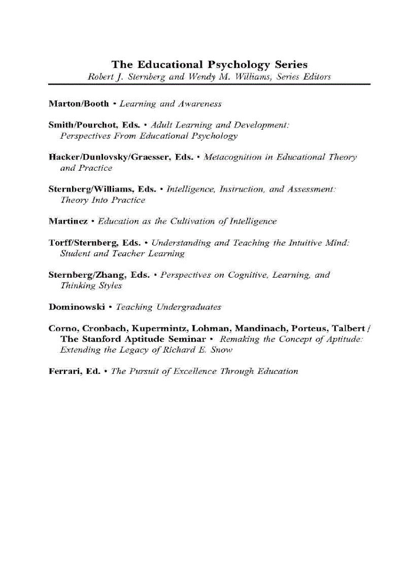 image for page The Pursuit of Excellence Through Education