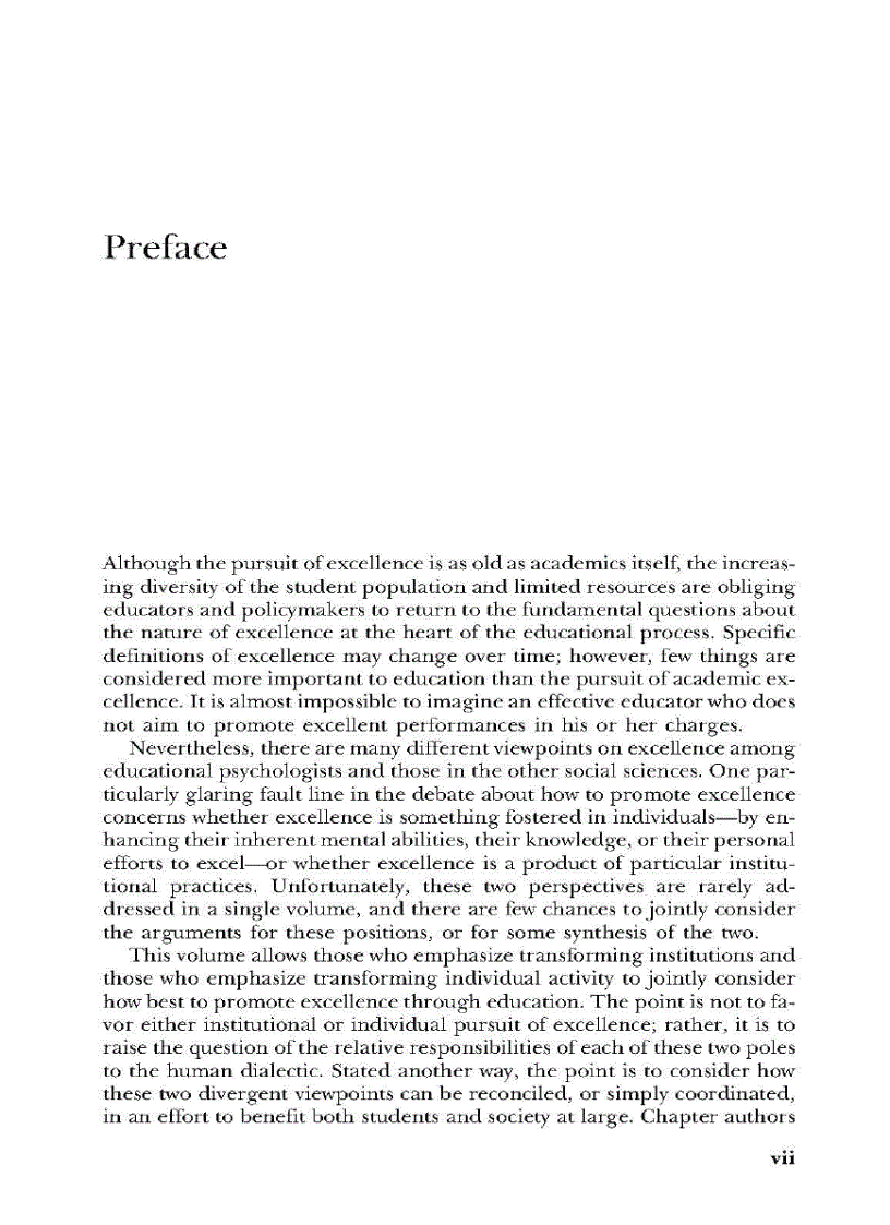 image for page The Pursuit of Excellence Through Education