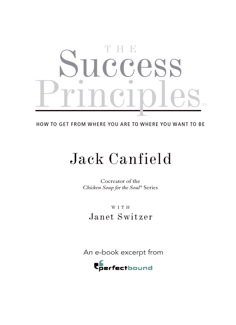 The Success Principle First Edition