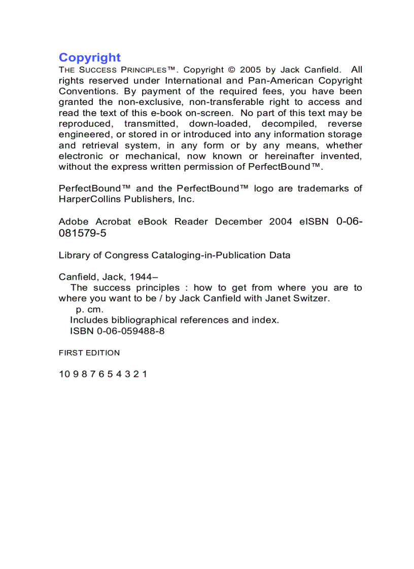 image for page The Success Principle First Edition