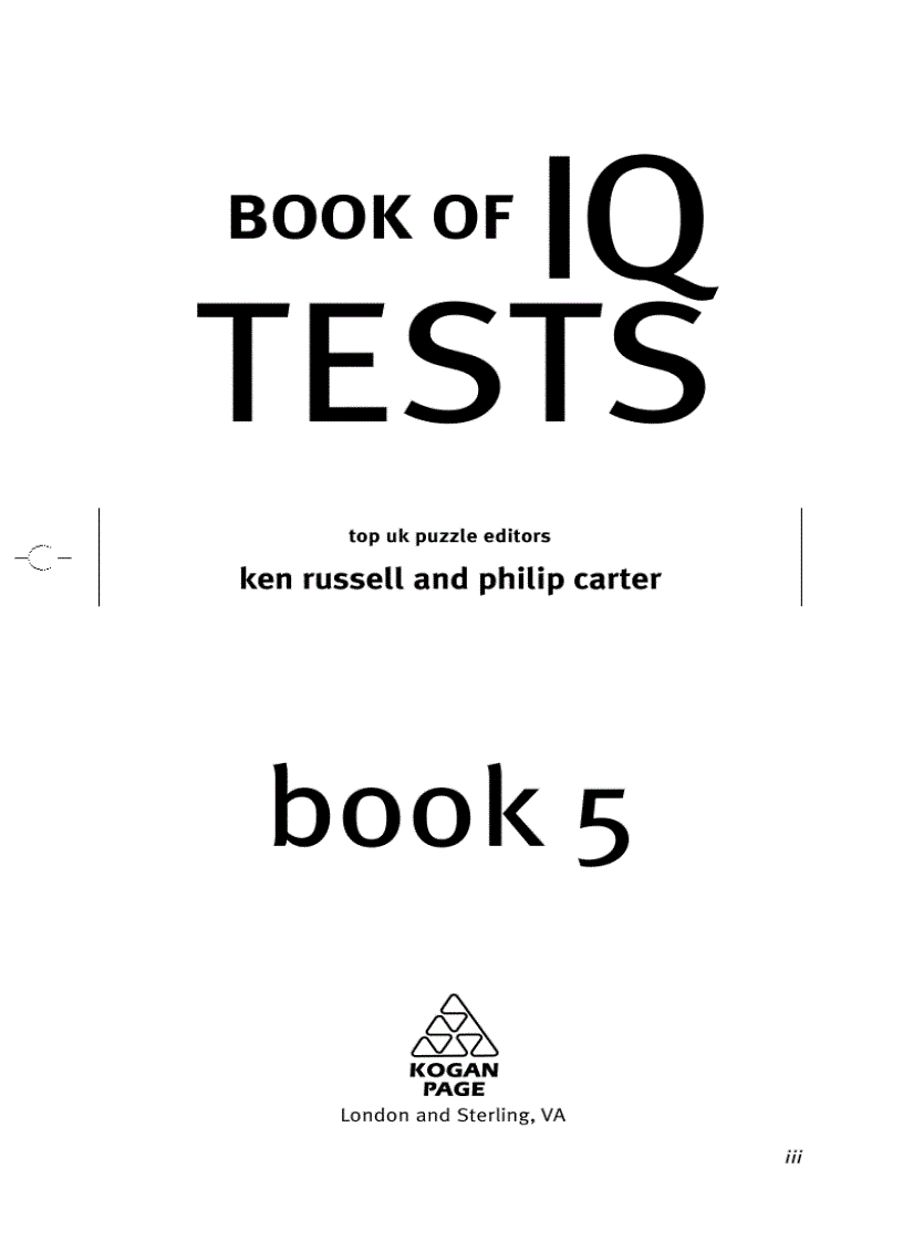 image for page The Untimate IQ Tests Book