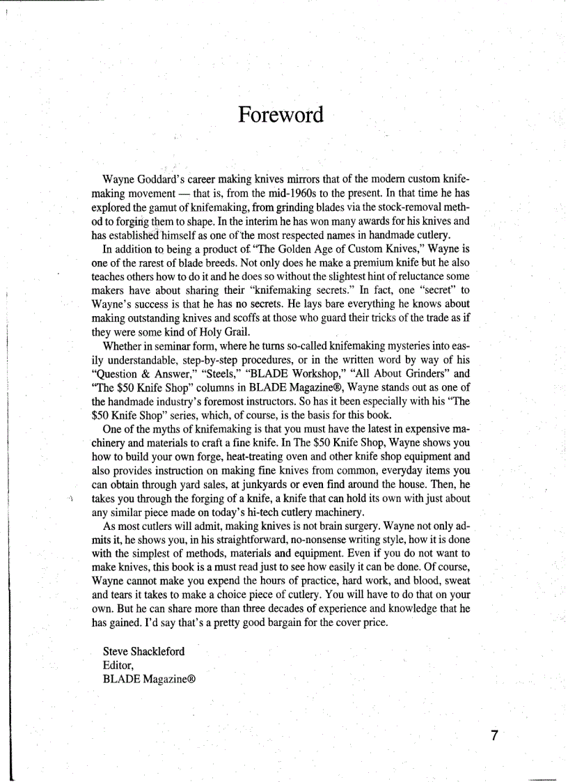 image for page Wayne Goddards 50 Knife Shop