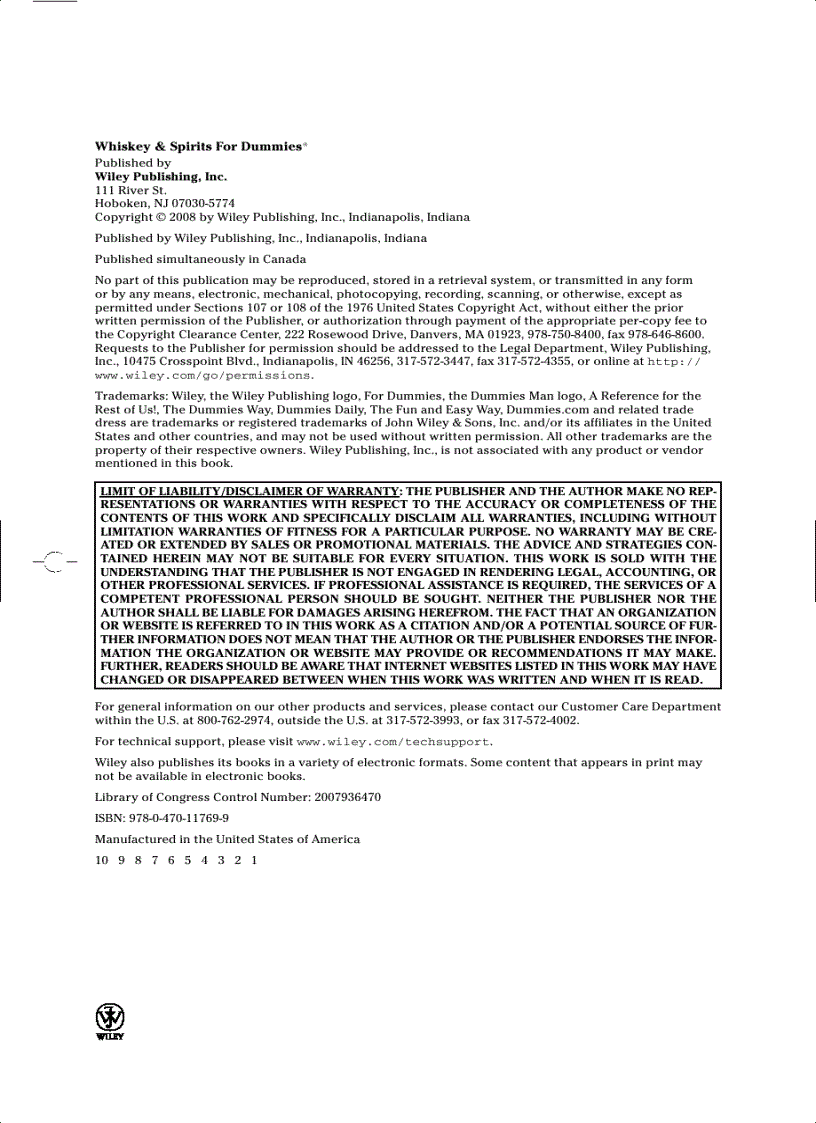 image for page Whiskey and Spirits For Dummies