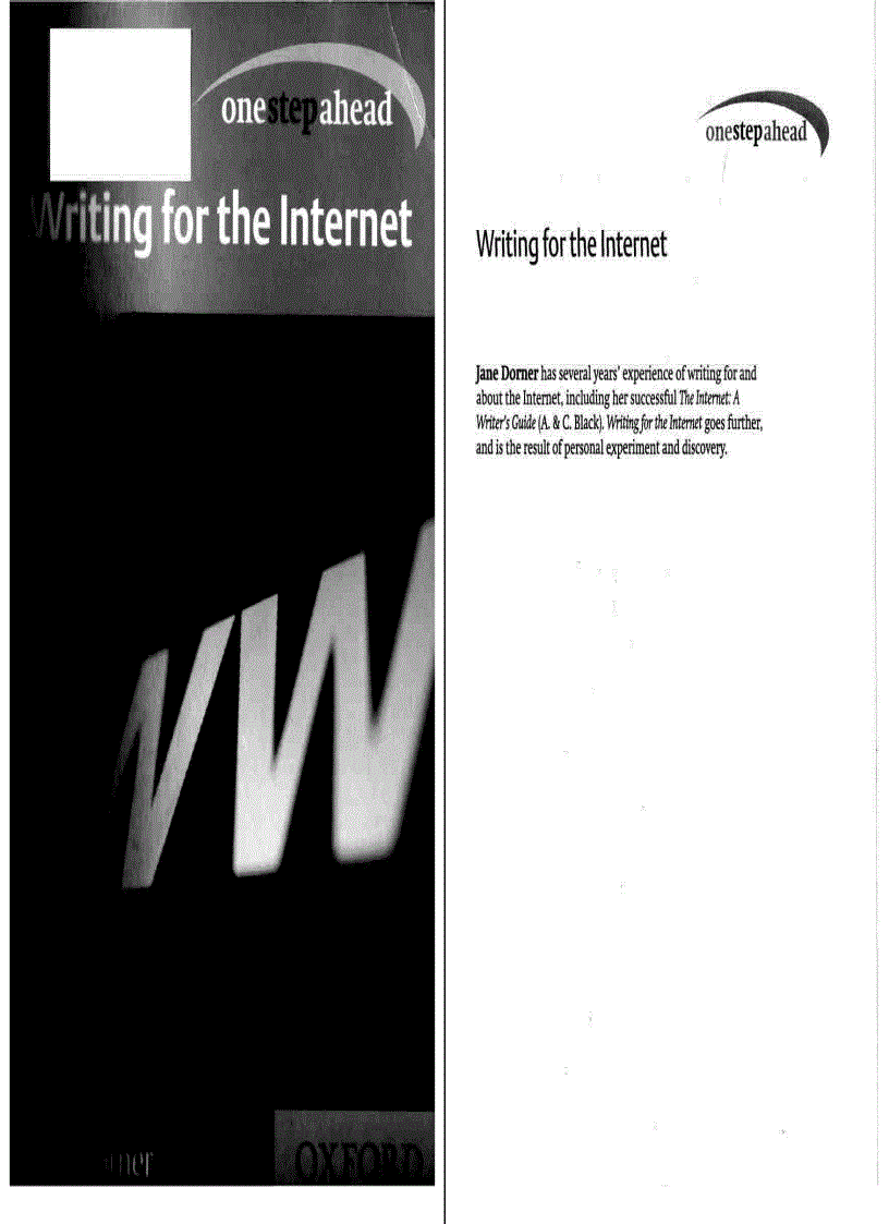 image for page Writing for the Internet One Step Ahead