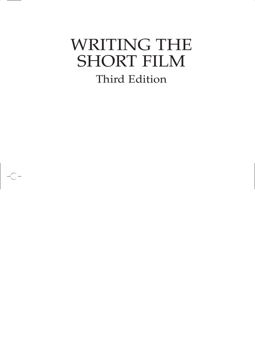 image for page Writing the Short Film 3rd Edition
