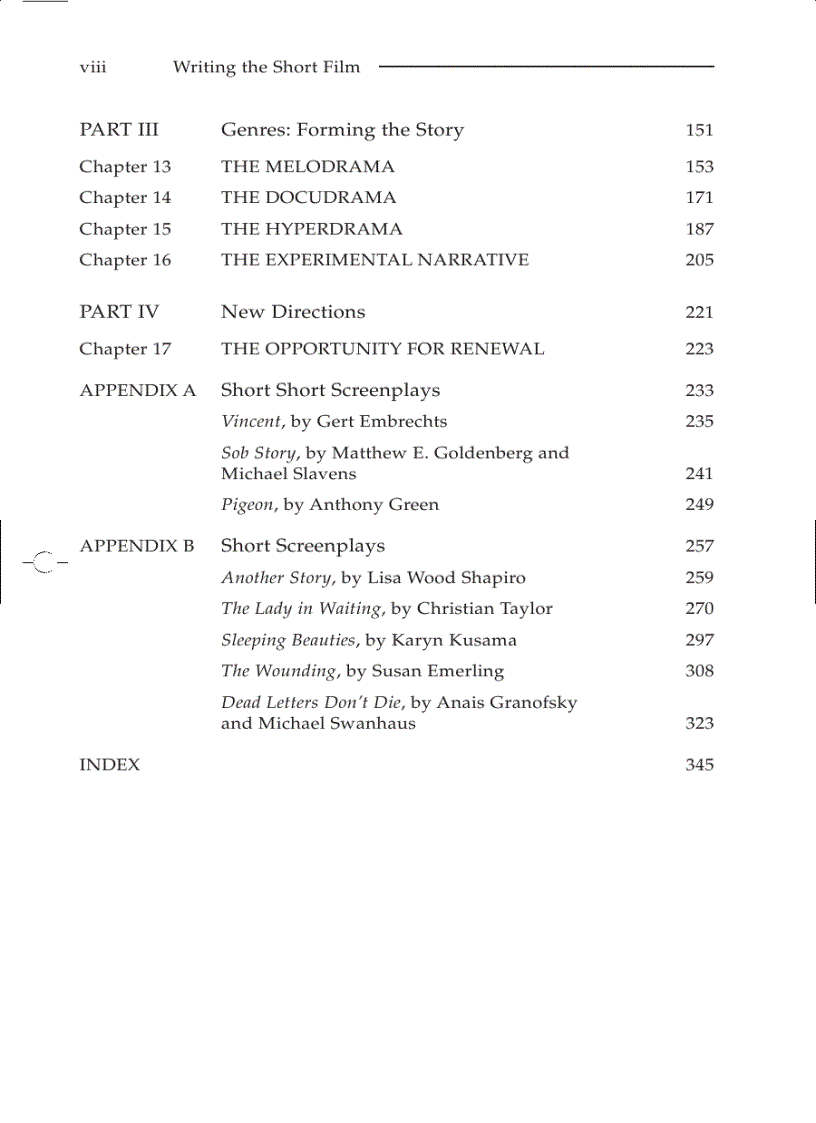 image for page Writing the Short Film 3rd Edition