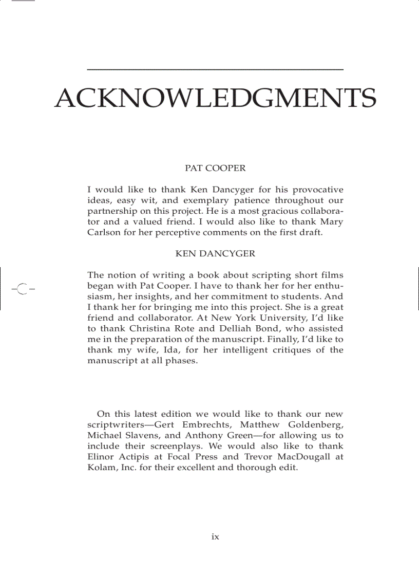 image for page Writing the Short Film 3rd Edition