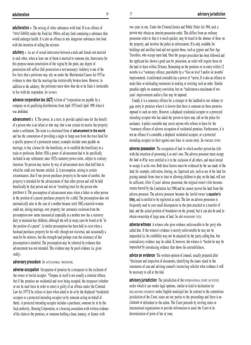 image for page A Dictionary of Law 6th Edition