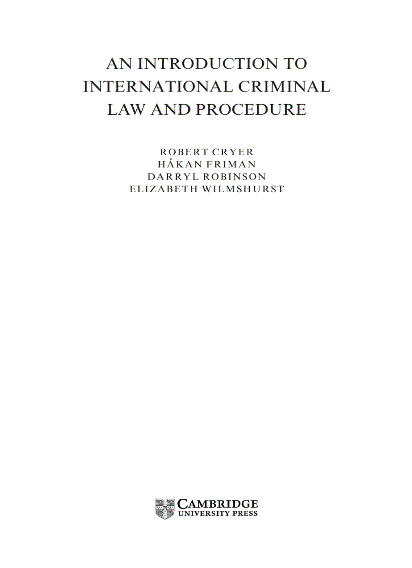 image for page An Introduction to International Criminal Law and Procedure