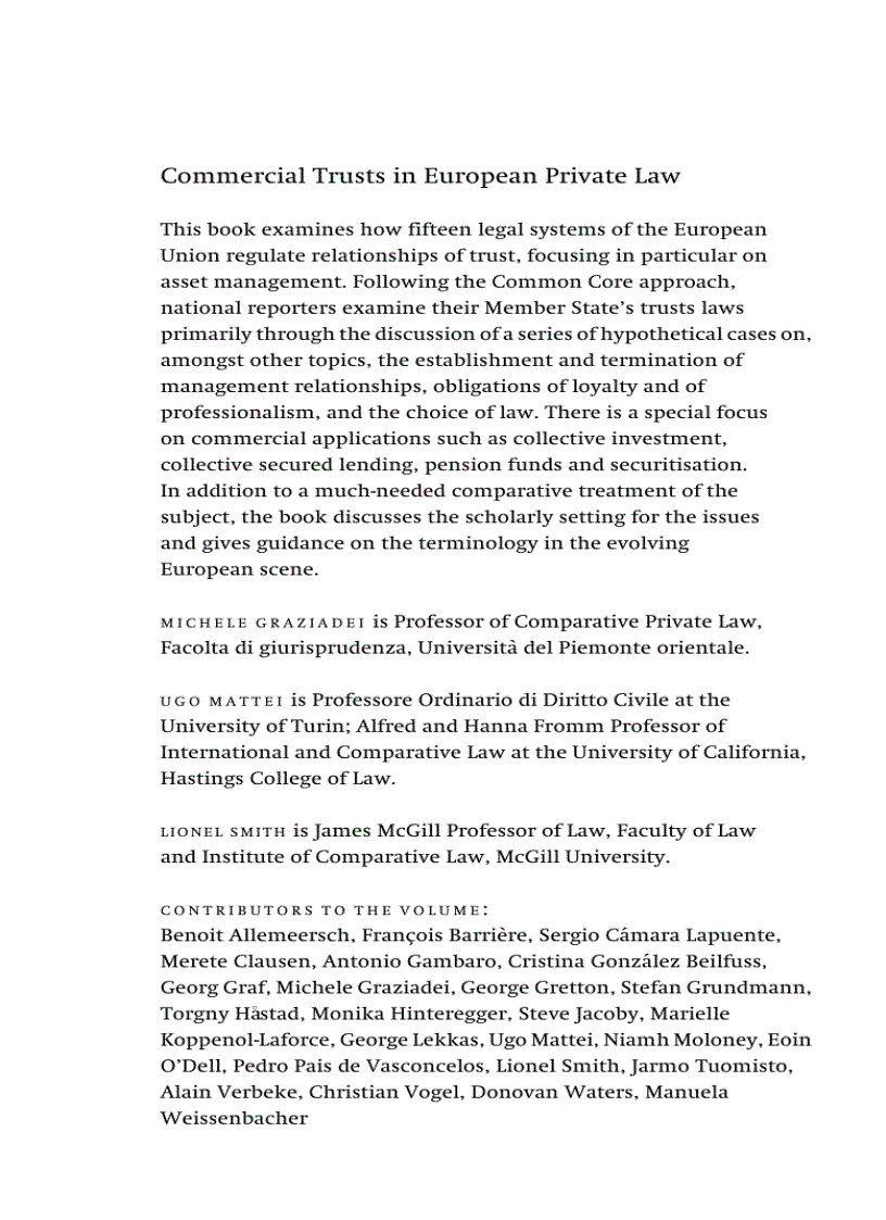image for page Commercial Trusts in European Private Law