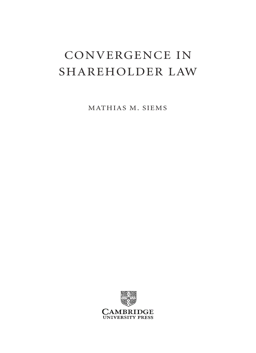 image for page Convergence in Shareholder Law