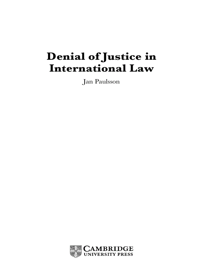 image for page Denial of Justice in International Law