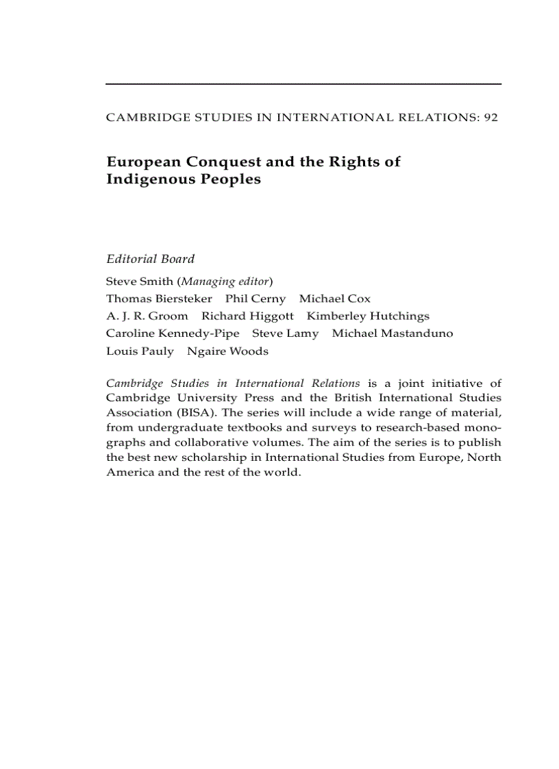 image for page European Conquest and the Rights of Indigenous Peoples