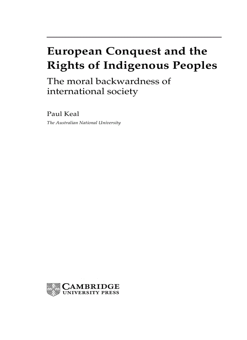 image for page European Conquest and the Rights of Indigenous Peoples