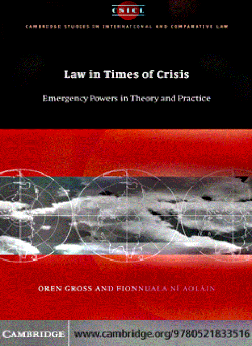 image for page Law in Times of Crisis Emergency Powers in Theory and Practice