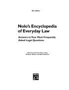Nolo s Encyclopedia of Everyday Law 4th Edition